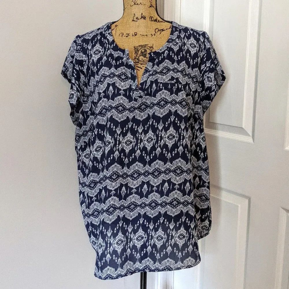 Blue and White blouse